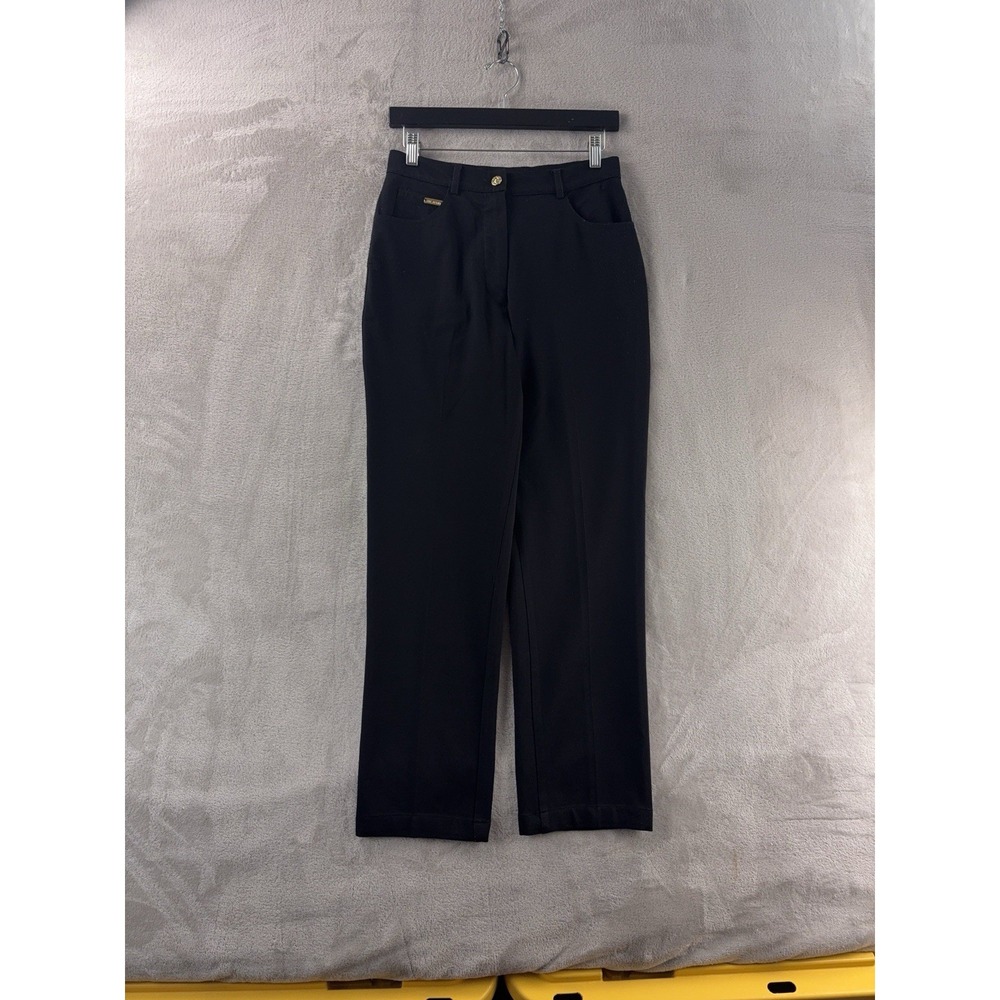 St. John‎ Sport By Marie Gray Pants Womens Size 4 Black Straight Leg High Rise